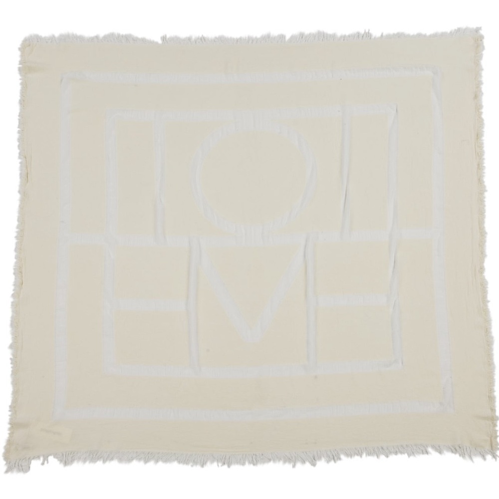 Toteme Cream and White Woven Wrap